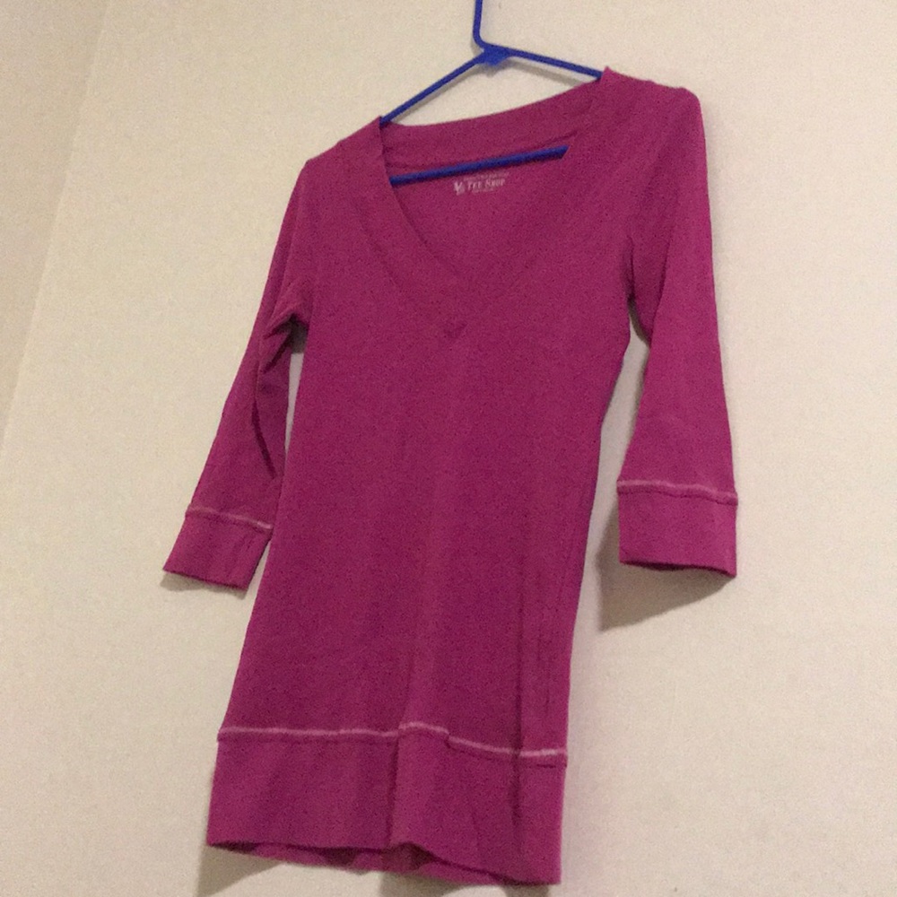 Magenta Ribbed Top